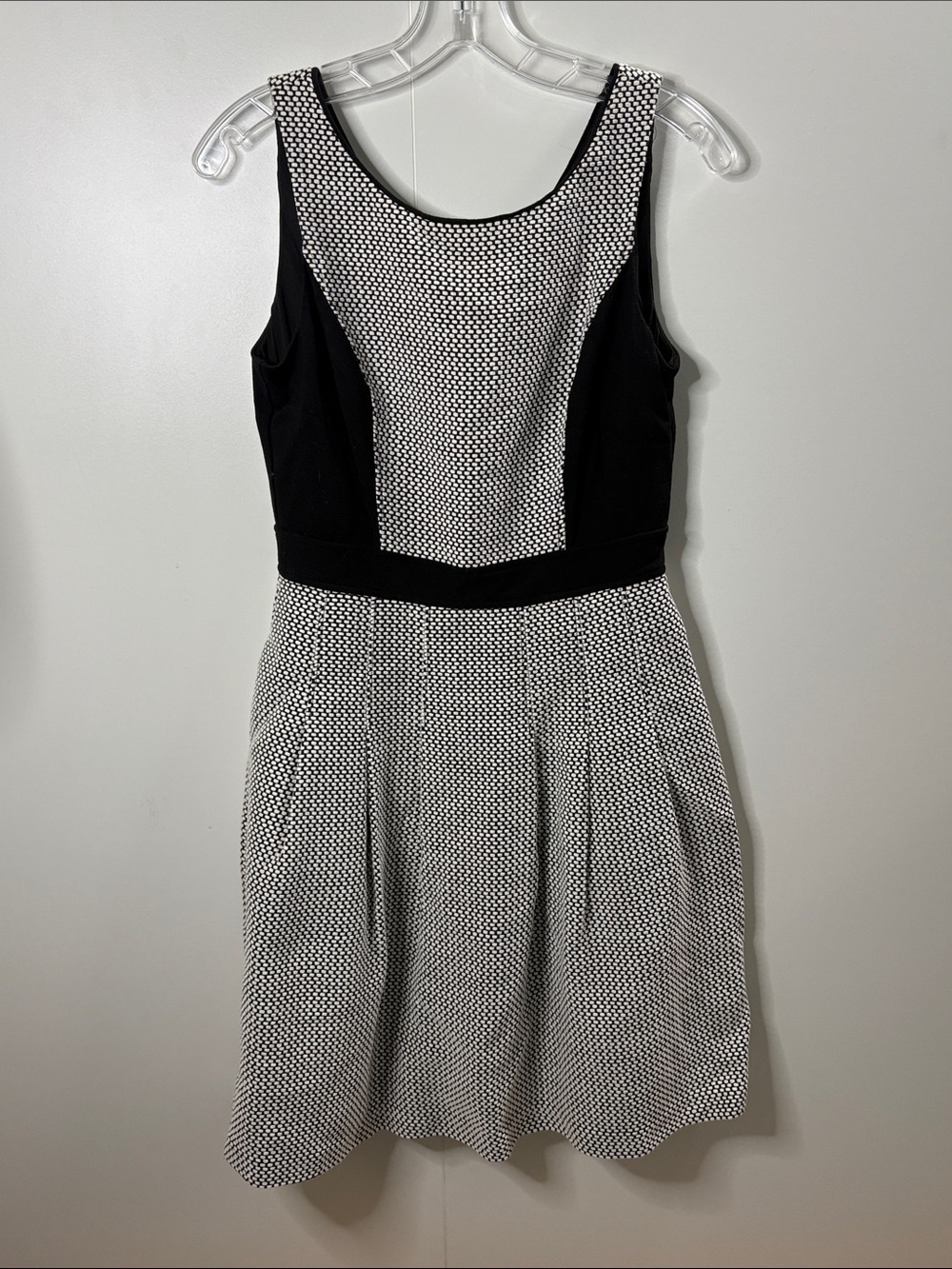 White House Black Market Black and White Ponte Fit-and-Flare Dress 4